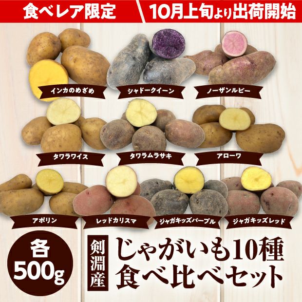 【食べレア限定】【数量限定】剣淵産 じゃがいも10種 食べ比べセット